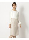 NATURAL BEAUTY BASIC ラメボーダーツイードセットアップ ワンピース ナチュラルビューティベーシック ワンピース ワンピースその他 ベージュ ネイビー【送料無料】