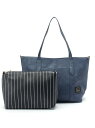 【SALE/30%OFF】HusHusH 3WAYポーチ付きデニム風トートバッグ ハッシュアッシュ バッグ【RBA_S】【RBA_E】【送料無料】