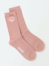 PINK HOUSE ロゴ入りハートモチーフ<strong>ソックス</strong> <strong>ピンクハウス</strong> 靴下・レッグウェア 靴下 ピンク ブラック ホワイト レッド ブルー