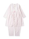fran de lingerie soft-gauze-clothマタニティチュニックセット長袖上下セット(花柄・パステルストライプ) フランデランジェリー マタニティー/ベビー マタニティウェア ピンク ブルー ホワイト【送料無料】