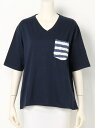 ケーブル ポケット Vネック Tシャツ ロデオクラウンズワイドボウル カットソー