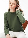 【SALE/30%OFF】LACOSTE (W)レディース コントラストバンド クレープフリース クルーネックスウェット ラコステ カットソー【RBA_S】【RBA_E】【送料無料】