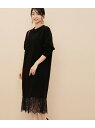ADAM ET ROPE' FEMME レース付きニットワンピース アダムエロペ ワンピース【先行予約