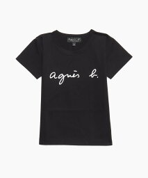 agnes b. ENFANT S137 E TS キッズ ロゴTシャツ <strong>アニエスベー</strong> トップス カットソー・Tシャツ ブラック【送料無料】