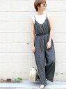 【SALE/-1%OFF】coca 花柄サロペット コカ パンツ/ジーンズ サロペット/オールインワン ネイビー ホワイト