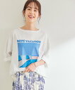 【SALE／50 OFF】ROPE 039 永井博 ROPE 039 VACATION Long Tee ロペ カットソー カットソーその他 ホワイト ベージュ ピンク【送料無料】