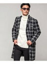 CavariA CavariAチェック柄ウールチェスターコート シルバーバレット コート/ジャケット【送料無料】