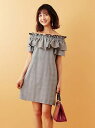 【SALE/40%OFF】<andGIRL9月号掲載>チェックオフショルダーワンピース トランテアン ソン ドゥ モード ワンピース【RBA_S】【RBA_E】【送料無料】
