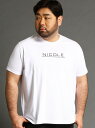 HIDEAWAYS(大きいサイズ) <大きいサイズ>ロゴプリントTシャツ ニコル カットソー Tシャツ レッド ホワイト ブラック【送料無料】