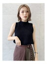 【SALE/44%OFF】MURUA ロールネックニットタンク ムルーア ニット ノースリーブニット/ベスト ブラック レッド ベージュ