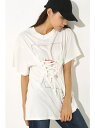 【SALE/57%OFF】AZUL by moussy 《WEB限定プレセール》ロゴレースアップチュニック半袖TEE アズールバイマウジー ワンピース【RBA_S】【RBA_E】