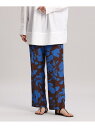 【SALE/30%OFF】INED <Masion de Beige>大花柄セミワイドパンツ<Viscotecs> イネド パンツ/ジーンズ ワイド/バギーパンツ ブラウン【送料無料】