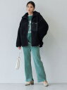 【SALE/50%OFF】UNITED ARROWS green label relaxing <Tanacana (タナカーナ)> ボア ブルゾン ユナイテッドアローズ グリーンレーベルリラクシング コート/ジャケット ブルゾン ブラック ホワイト【送料無料】