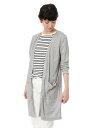 NATURAL BEAUTY BASIC ガーゼ天竺UVカットリブVロングカーディガン ナチュラルビューティベーシック【送料無料】