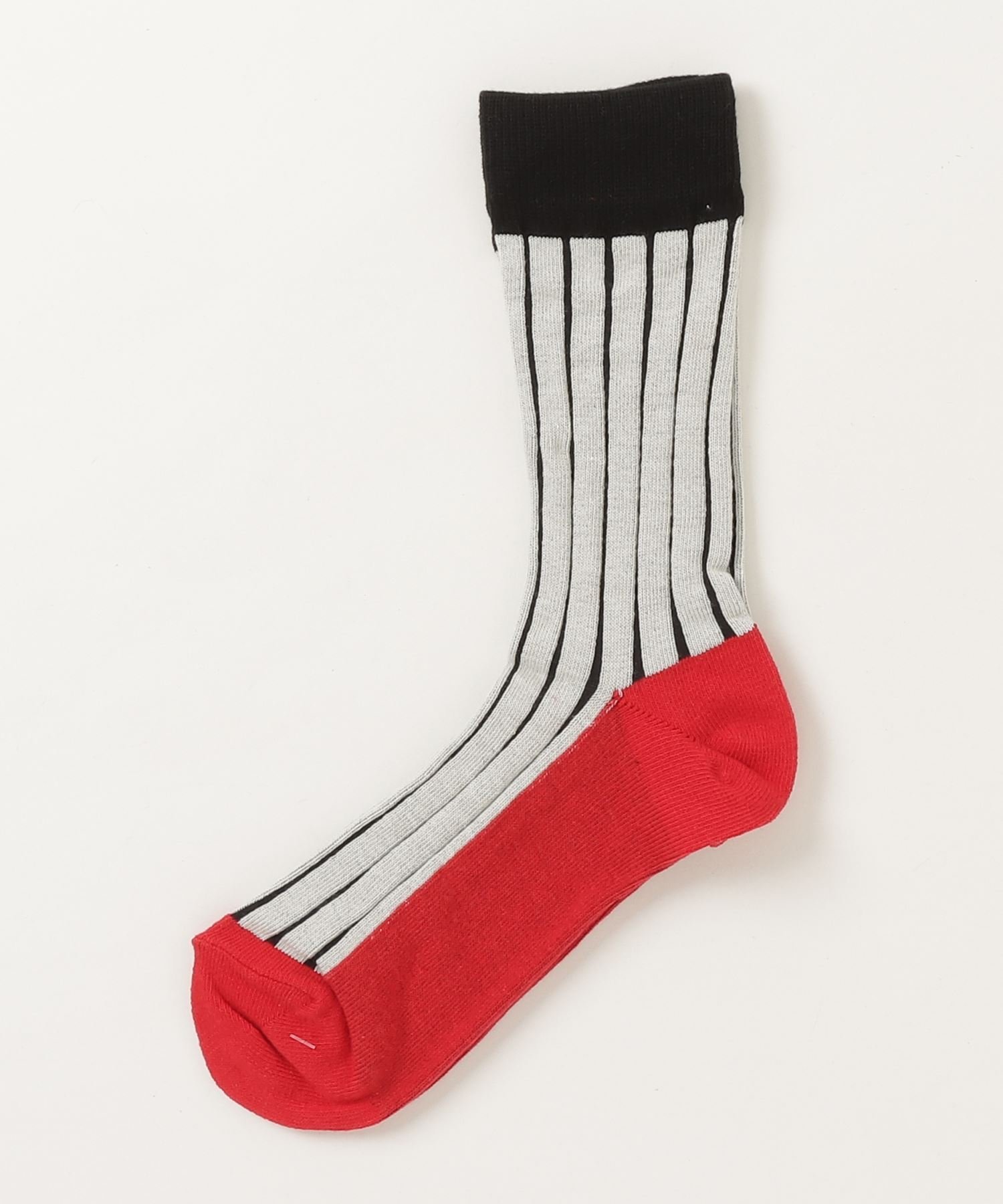 BEAVER BOHEMIANS/ボヘミアンズ STRIPE SOCKS ストライプソックス ウィメンズ ビーバー 靴下・レッグウェア 靴下 ブラック レッド