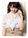 dazzlin ドットボウタイ半袖ブラウス ダズリン シャツ/ブラウス【送料無料】