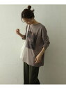 DOORS フォト×ロゴプリントチュニックTシャツ アーバンリサーチドアーズ カットソー Tシャツ グレー ホワイト【送料無料】