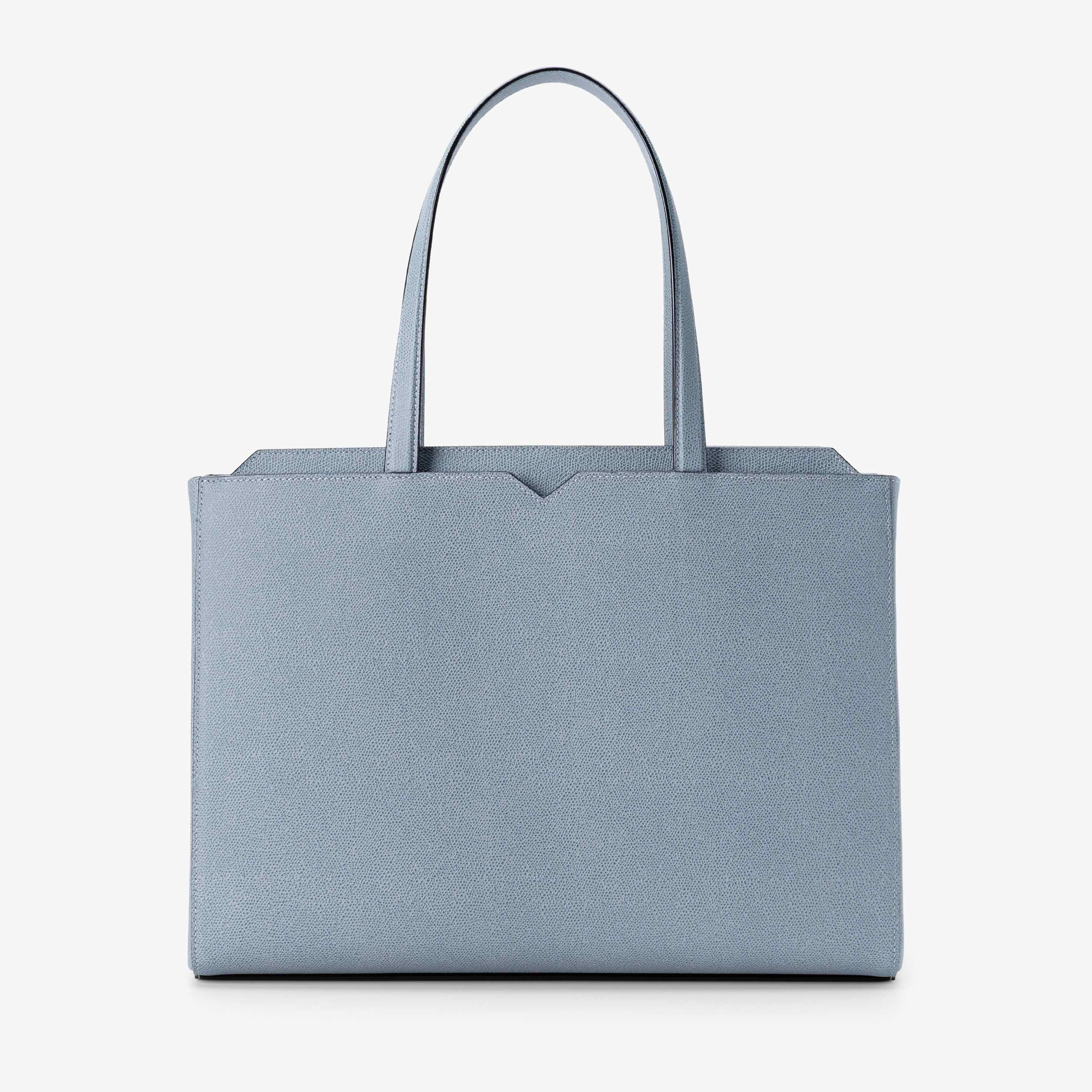 Valextra 【公式】Vライン ホリゾンタル ショッピングバッグ ヴァレクストラ バッグ トートバッグ ブルー【送料無料】