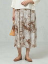 THE STATION STORE UNITED ARROWS LTD. <closet story>□マーブルプリント ロングスカート -手洗い可能- ザ ステーションストア ユナイテッドアローズ スカート ロングスカート ブラウン【送料無料】