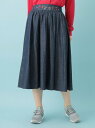 【SALE/50%OFF】Green Parks SELECT Win Heart ウエスト花刺しゅうデニムギャザースカート グリーンパークス スカート【RBA_S】【RBA_E】