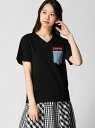 赤BOXデニムポケ付半袖Tシャツ デイジーメリー カットソー