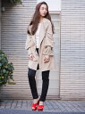 【SALE/34%OFF】CECIL McBEE ボリュームスリーブミディトレンチコート セシルマクビー コート/ジャケット【RBA_S】【RBA_E】【送料無料】