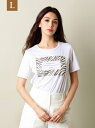 【SALE/39%OFF】EVEX by KRIZIA(大きいサイズ) 【L】ロゴゼブラカットソー サンヨー エルサイズ シャツ/ブラウス シャツ/ブラウスその他 ホワイト グレー イエロー グリーン【送料無料】