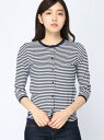 LACOSTE (W)細ボーダークルーカーディガン ラコステ ニット【送料無料】