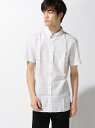 【SALE/37%OFF】LACOSTE スリムフィットチェックポプリン シャツ (半袖) ラコステ シャツ/ブラウス【RBA_S】【RBA_E】【送料無料】