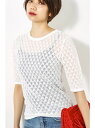 【SALE/73%OFF】AZUL by moussy ハイツイスト綿ACレーシー柄編み5分袖プルオーバーMOOK番号93148 アズールバイマウジー カットソー【RBA_S】【RBA_E】