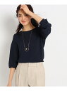 【SALE/70%OFF】INDIVI 袖タックドレープブラ...