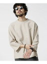 【SALE/10%OFF】nano・universe 交編リップルビッグシルエット7分袖Tシャツ ナノユニ