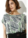【SALE/50%OFF】AZUL by moussy 《WEB限定プレセール》リーフストライプ柄トップス アズールバイマウジー カットソー【RBA_S】【RBA_E】