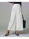 【SALE/50%OFF】UNTITLED 【洗える】ストレッチクロスワイドクロップドパンツ アンタイトル パンツ/ジーンズ クロップド/半端丈パンツ ホワイト グレー ネイビー【送料無料】