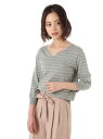 NATURAL BEAUTY BASIC ラメボーダーニット ナチュラルビューティベーシック【送料無料】