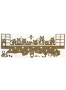 カヤ こたつ猫手ぬぐい チャイハネ ファッショングッズ ハンカチ/タオル グレー