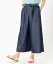 【SALE/80%OFF】COMME CA ISM 《デニムライク》ウエストゴムリボンワイドパンツ コムサイズム パンツ/ジーンズ ワイド/バギーパンツ ネイビー ブラック ブルー