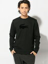 LACOSTE (M)ベロア風ロゴプリント入りクルーネックスウェット ラコステ カットソー【送料無料】