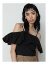 【SALE/34%OFF】EMODA ウエストフィットデコルテフリルキャミ エモダ カットソー カットソーその他 ブラック パープル
