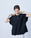 ROPE' 布帛ライクミニマルコクーンTシャツ ロペ カットソー カットソーその他 ブラック ホワイト ピンク オレンジ【送料無料】