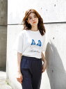 【SALE/78%OFF】koe Women's プリントTシャツ コエ カットソー Uネックカットソー ホワイト グレー グリーン ブルー レッド