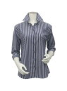 【SALE/25%OFF】BRICK HOUSE by Tokyo Shirts (W)形態安定 ノーアイロン 七分袖シャツ レギュラー衿ピンク×織柄 ブリックハウスバイトウキョウシャツ シャツ/ブラウス 七分袖シャツ ブルー