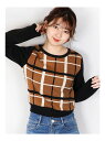 【SALE/20%OFF】dazzlin 配色チェックニット ダズリン ニット【RBA_S】【RBA_E】【送料無料】