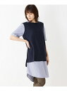 【SALE/50%OFF】SHOO・LA・RUE ベスト付 ストライプ柄シャツワンピース シューラルー ワンピース【RBA_S】【RBA_E】