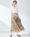 組曲 【東原亜希さん着用・KMKK】ニュアンスフラワープリントスカート(KK34) クミキョク スカート ロングスカート【送料無料】