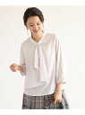 anatelier/Bon mercerie 【手洗い可】ASジョーゼットボウブラウス アナトリエ シャツ/ブラウス シャツ/ブラウスその他 グレー ピンク ブラック【送料無料】