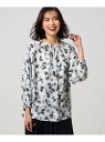 【SALE/50%OFF】UNTITLED プランタンエフェクトシフォンブラウス アンタイトル シャツ/ブラウス シャツ/ブラウスその他 ブラック グリーン【送料無料】