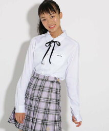 【SALE／33%OFF】PINK-latte 【入卒・セレモニー・卒服】胸ロゴリボン付ブラウス ピンク ラテ トップス シャツ・ブラウス ホワイト ベージュ