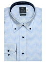【SALE/25%OFF】BRICK HOUSE by Tokyo Shirt 形態安定 ノーアイロン 長袖ワイシャツ ボタンダウン サックス×織柄 標準体 ブリックハウスバイトウキョウシャツ シャツ/ブラウス ワイシャツ ブルー