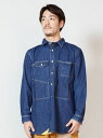チャイハネ デニム刺繍メンズシャツ チャイハネ シャツ/ブラウス【送料無料】